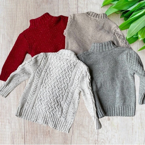 CAT & Jack Sherpa Fleece 4 piece Boy Cable Knit Sweater Multicolored Set Size 2T - Picture 16 of 16